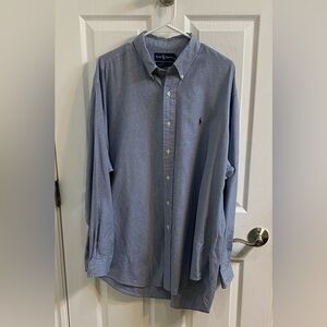 Ralph Lauren Blue Label Blake Cotton Blue Black Button Down Shirt Men’s Size XL